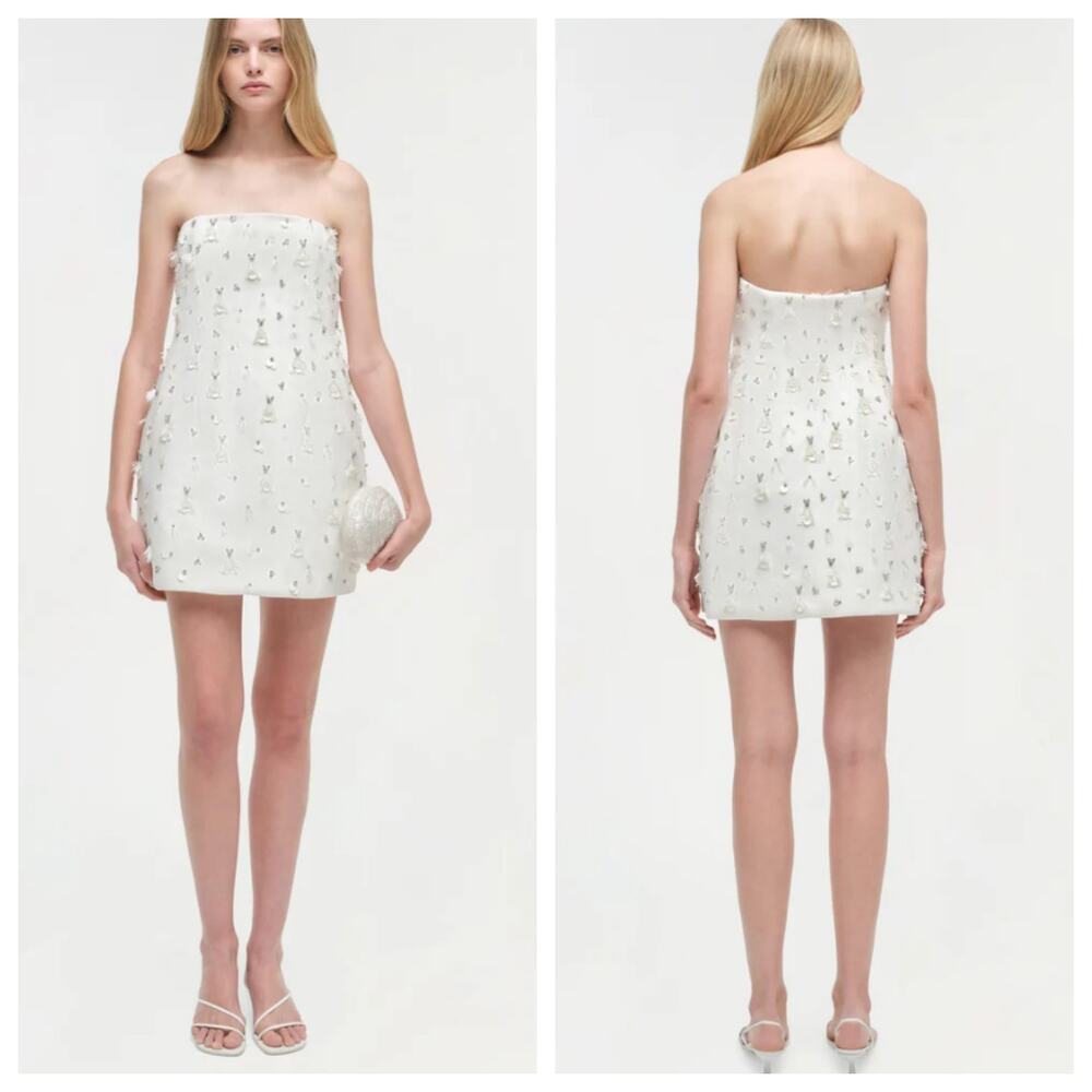 SIMKHAI Yasmin Strapless Embellished Bustier Mini Sz 4